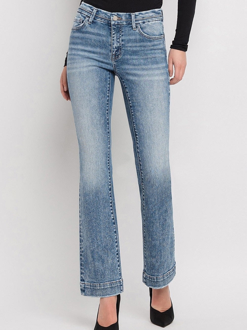 Vervet Miranda Mid Rise Seamless Waistband Bootcut Jeans